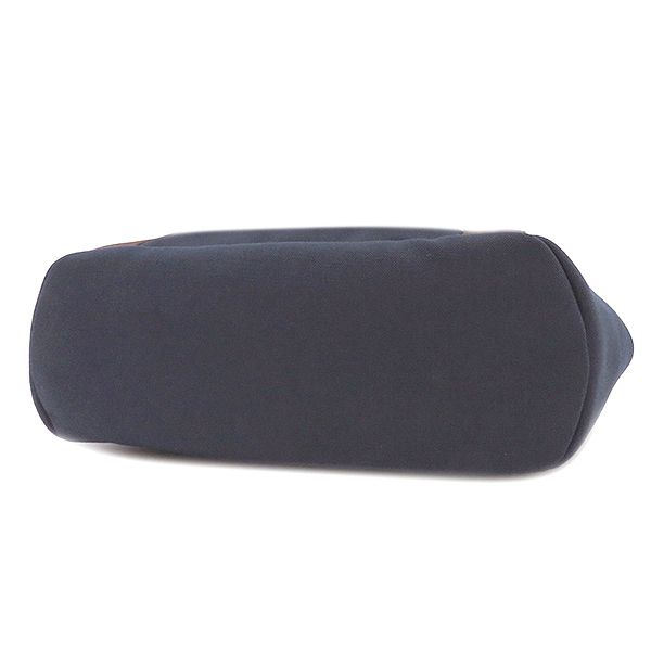 Hermes 2way Bag Sac de Pansage Groom Toile Chevron Navy and Orange Silver