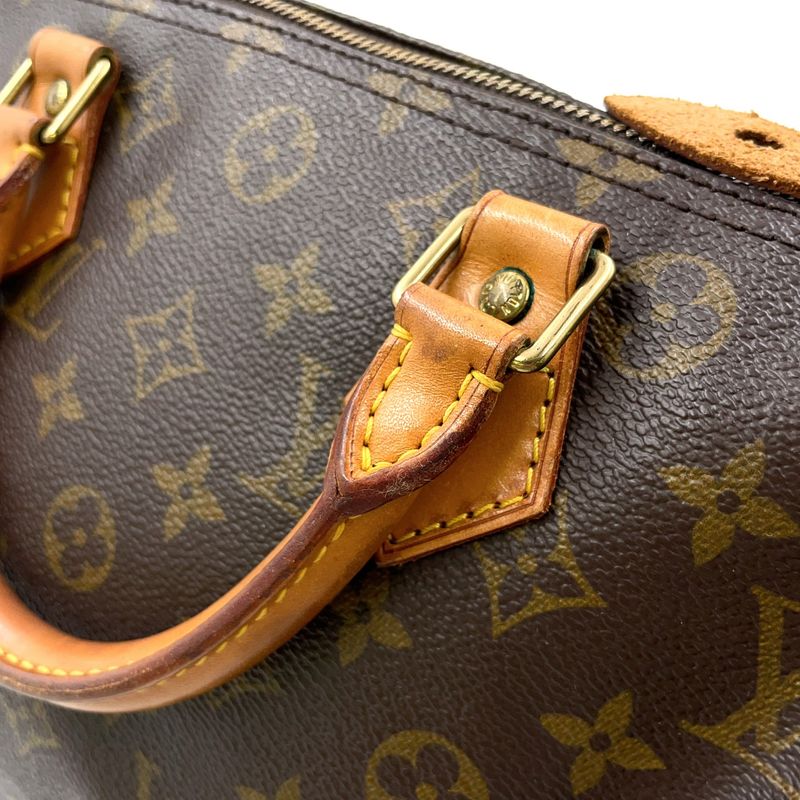 Louis Vuitton Speedy 30 Monogram Leather X PVC Brown Handbag Gold N41370