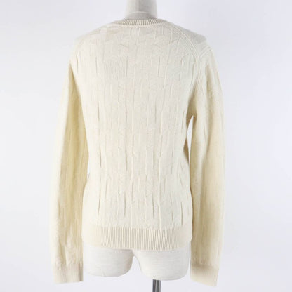 Hermes 23AW 3h2617d4 Virgin Wool H Motif Crewneck Long Sleeve Knit Ivory 36