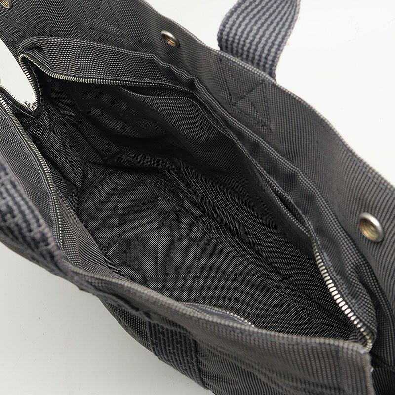 Hermes Yale Line Tote MM Gray Canvas A4 Compartment