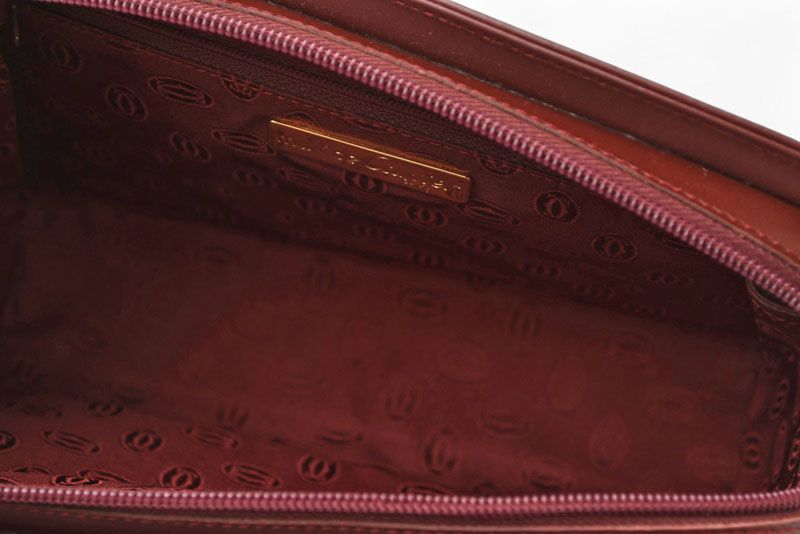 Cartier Clutch Bag Must Line Cartier Vintage Men's Bag Leather Bordeaux