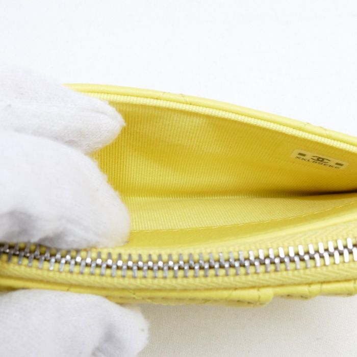 Chanel Fragment Case Card Case Yellow Ap3820 Ladies Preowned