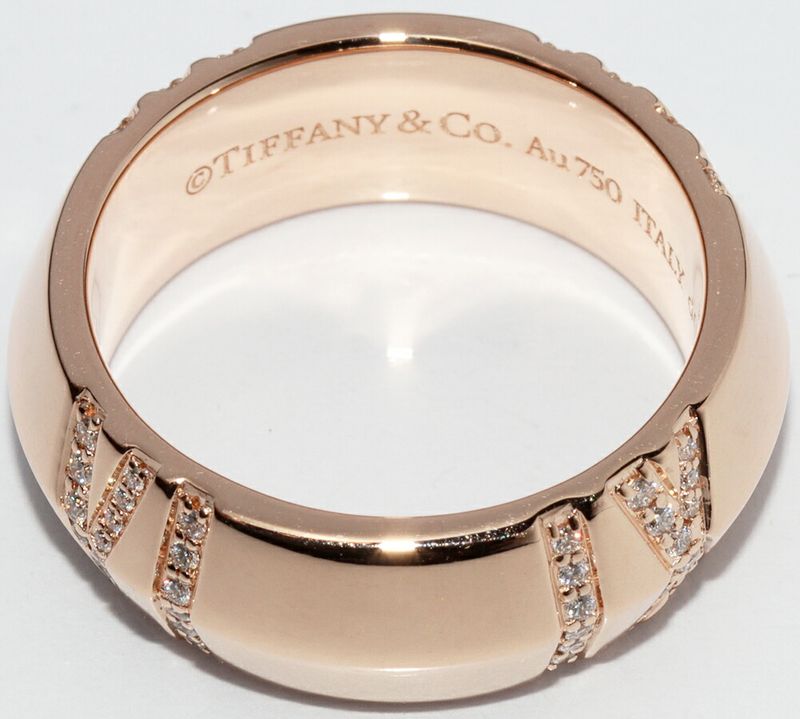 Tiffany & Co Ring 18K Pink Gold Diamond 020ct Atlas X Closed Wide Ring