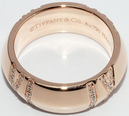 Tiffany & Co Ring 18K Pink Gold Diamond 020ct Atlas X Closed Wide Ring