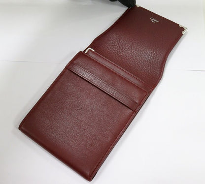 Cartier Bifold Billfold Without Coin Purse Trifold Billfold Cabochon Lined Calf