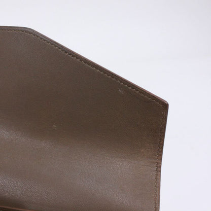 Hermes Passant Long Origan Leather Brown Wallet Silver