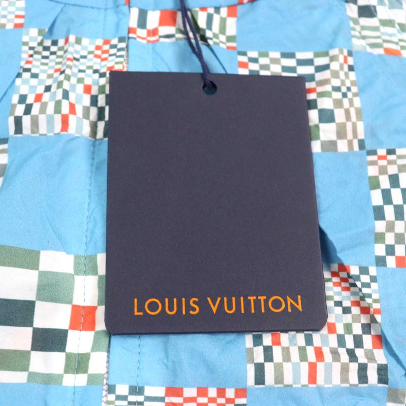 Louis Vuitton 21SS Hkb85w Distorted Damier LV Logo Zipper With Drawcord