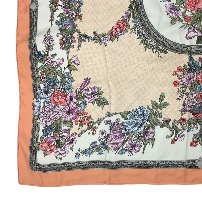 Christian DIOR Scarf Silk Floral Pattern With Box