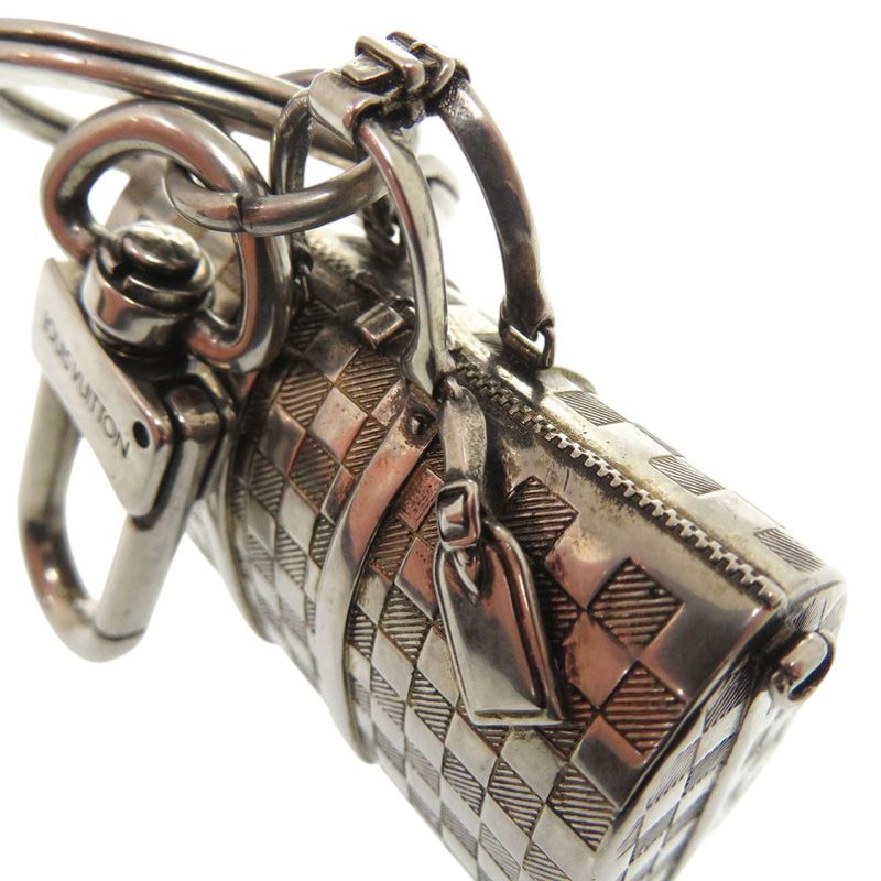 Louis Vuitton The Keepall Charm Damier Key Holder M00023 Metal Silver LV 1158