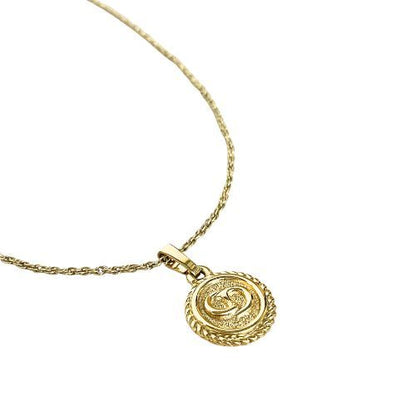Christian DIOR Necklace Round Gold Plated Gold