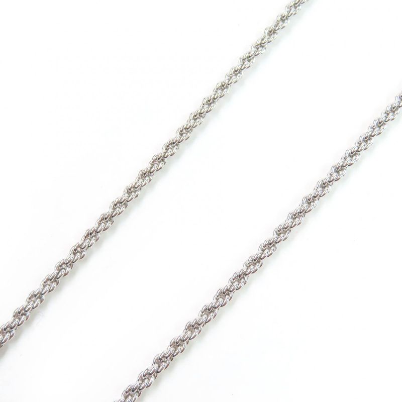 Christian DIOR Vintage Flower Design Pendant Necklace With Rhinestones Silver