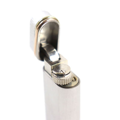 Cartier Trinity New Shape Oval Roller Lighter Silver Gold Swiss Made Ignition
