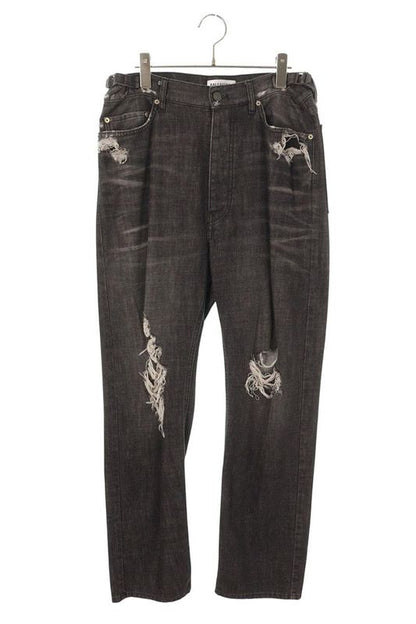 Balenciaga 697834 Txe06 Destroyed Denim Pants Men's XS