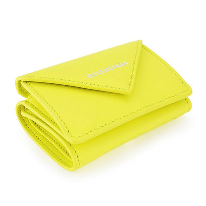 Balenciaga Trifold Wallet Paper Yellow