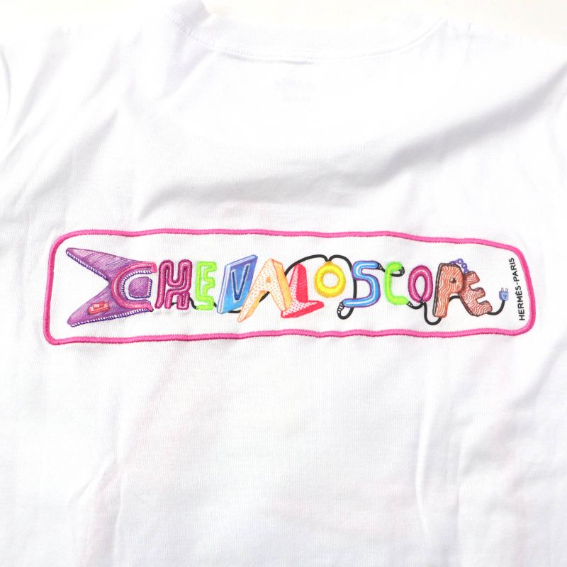 Hermes 23SS 100% Cotton Chevaloscope Print Embroidery Crew Neck Short Sleeve