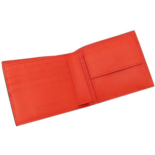 Bottega Veneta Bifold Wallet Intrecciato Calf Brown and Orange Brown 619390vcpq7