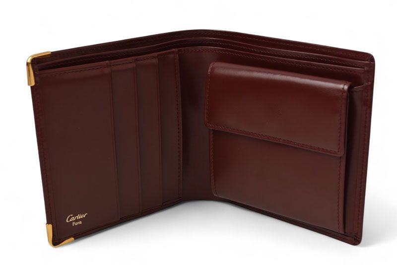 Cartier Fold Wallet Vintage Cartier Men's Wallet Must De Cartier Bordeaux
