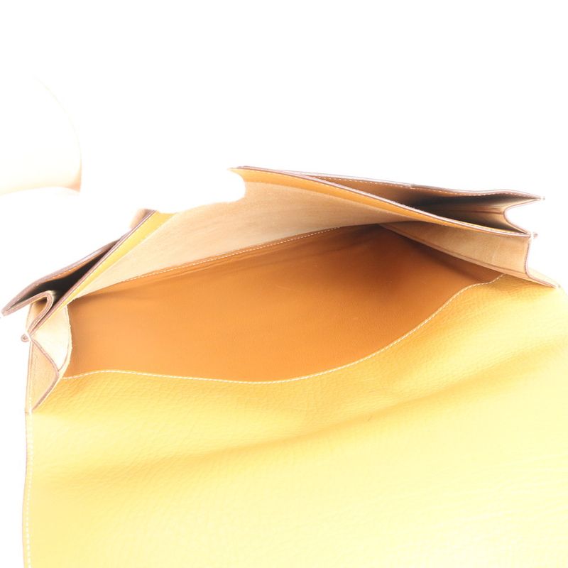 Hermes Phaco Marked O Leather Second Bag Clutch Pouch Commuter Business Beige