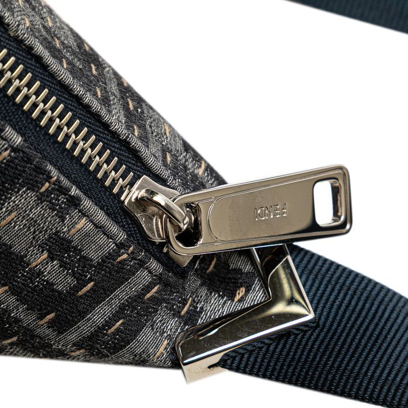 Fendi Zucca Melon Small Crossbody Bag Shoulder Bag 7va635 Grey Navy Canvas