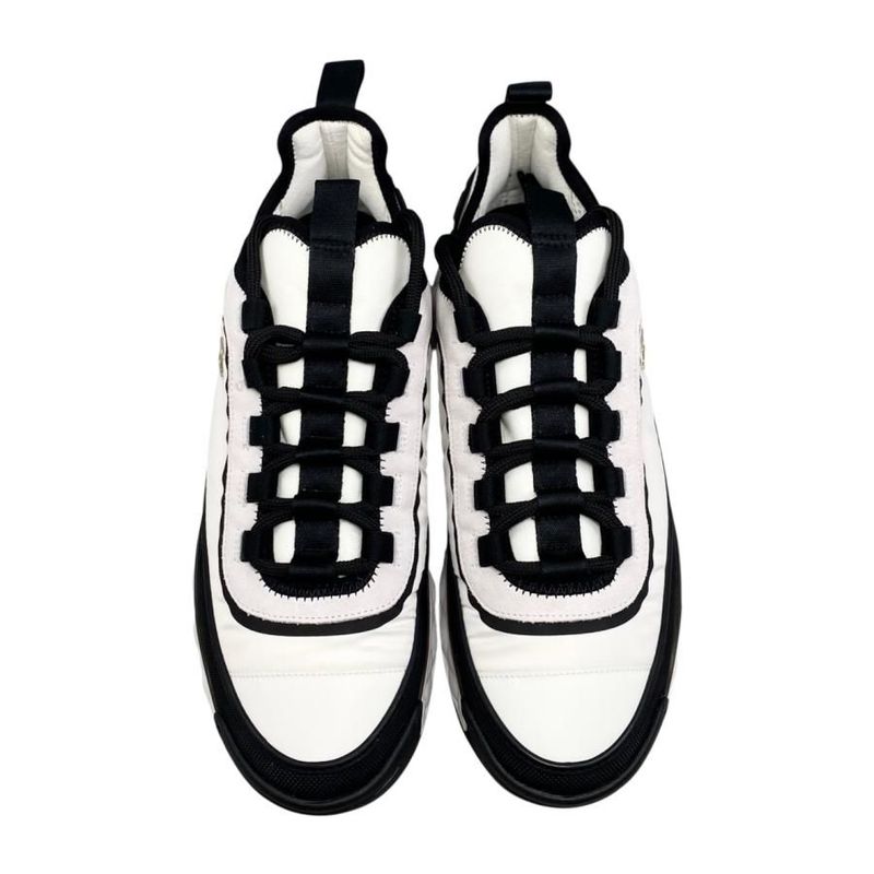 Chanel Sneakers Coco Mark G39982 Y56536 K5850 38 Size Fabric Suede Black White