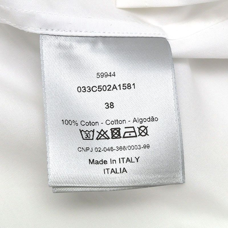 Air Dior X NIKE Chest Logo Cotton Short Sleeve Shirt 38 Navy Blue