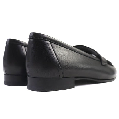 Hermes Royale Gold Hardware Moccasin H Motif Buckle Fringe Leather Loafer Black