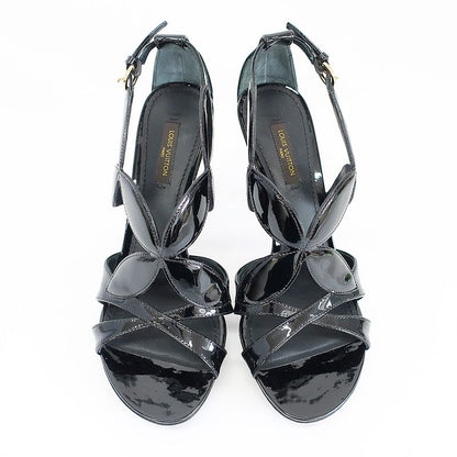 Louis Vuitton Sandals Pin Heel Sandals Black Gold Hardware Enamel