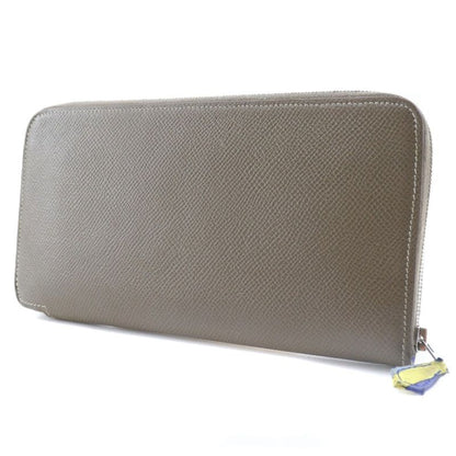 Hermes Azap Long Silk-in Vaux-epson Etoupe Brown □R Ladies Long Wallet