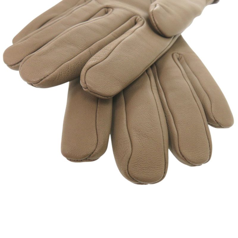 Hermes Cashmere Lambskin Size 75 Brown Gloves 1415 Hermes