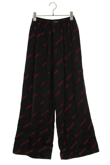 Balenciaga 659026 Tko52 Rayon Long Pants With Logo All Over Women 34