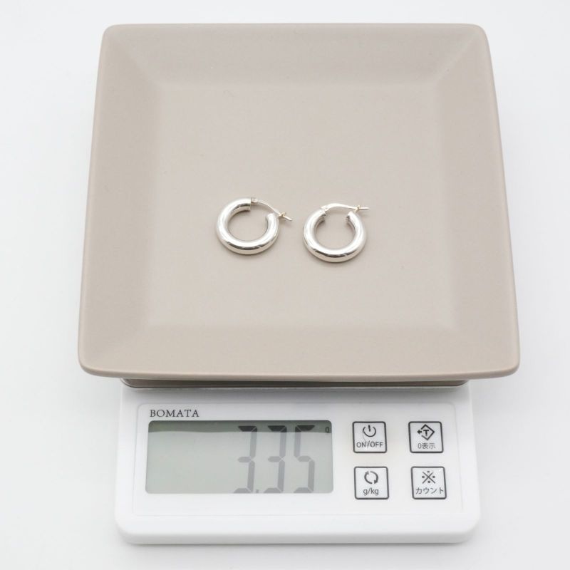 Bottega Veneta Silver Hoop Earrings 25-1593 Box