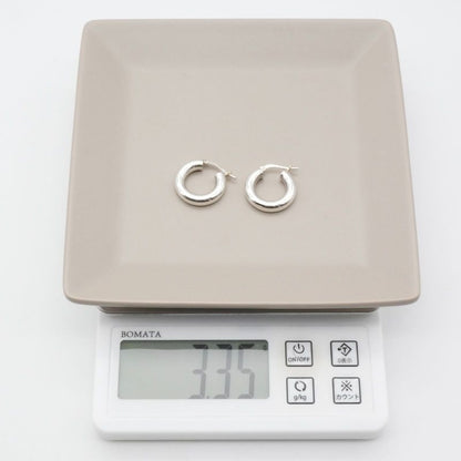 Bottega Veneta Silver Hoop Earrings 25-1593 Box