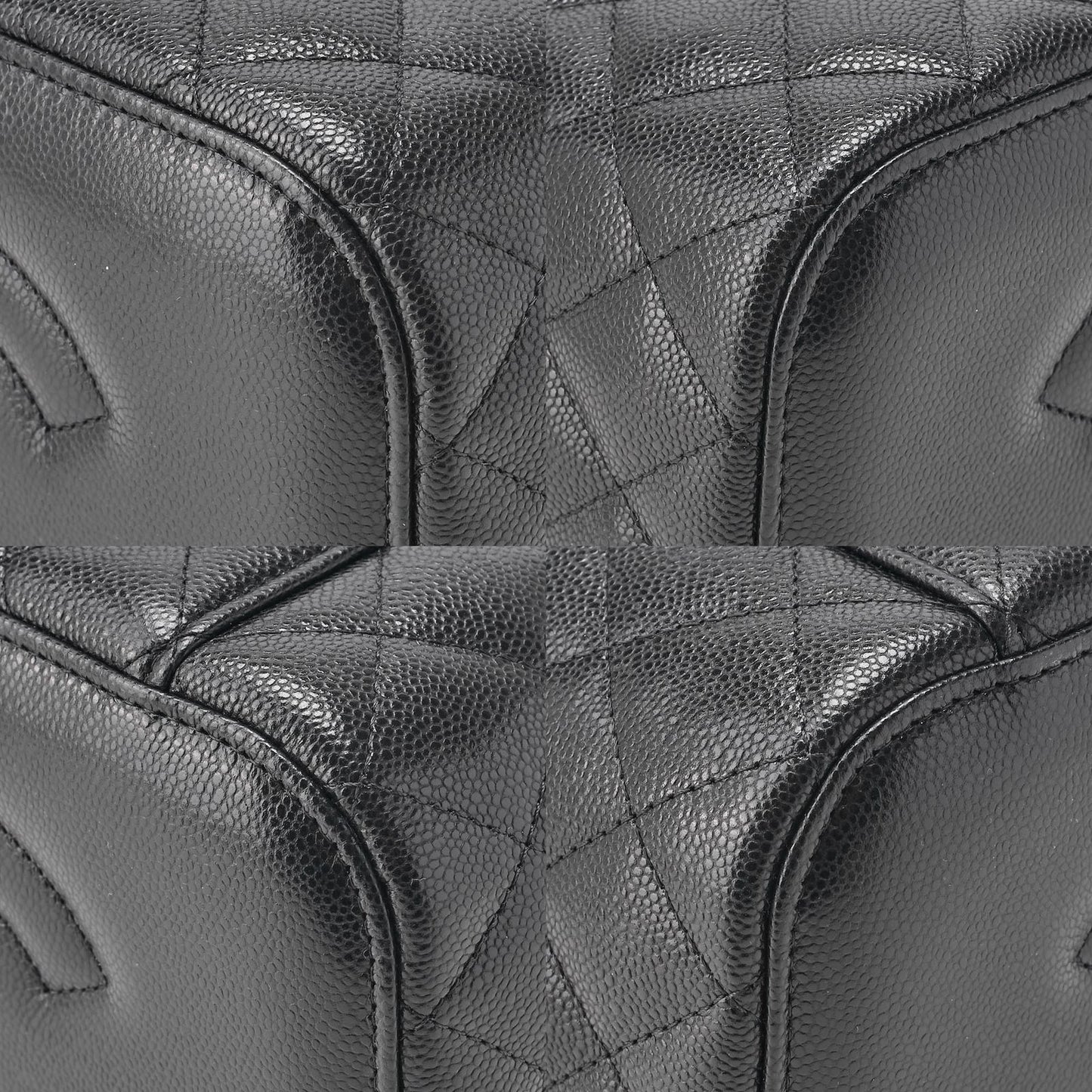 Chanel Matelasse Vanity Handbag Caviar Skin Black With Gold Hardware Ladies Bag