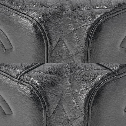 Chanel Matelasse Vanity Handbag Caviar Skin Black With Gold Hardware Ladies Bag