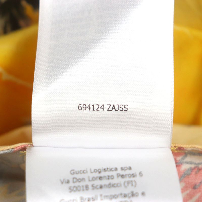 Gucci 22AW 694124 100% Cotton Hibiscus Short Sleeve Short Sleeve Bow Ring