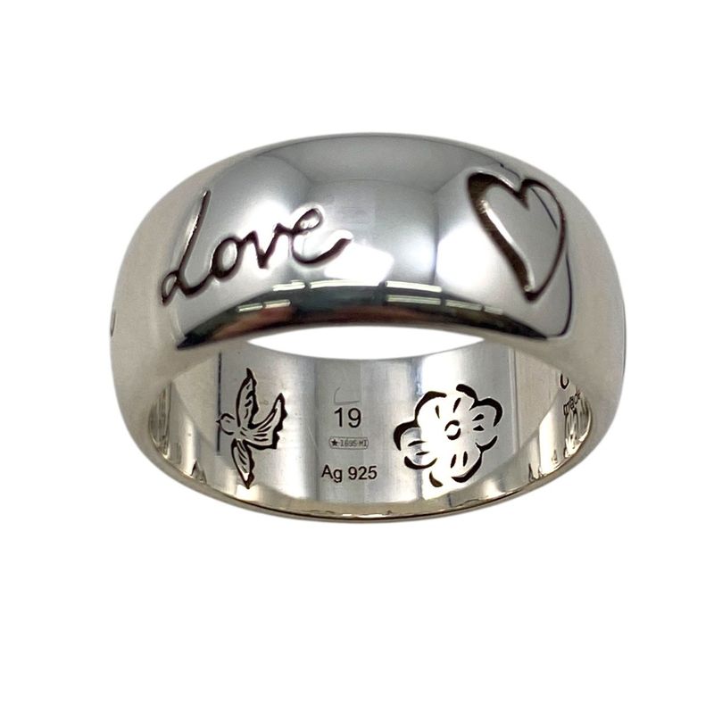 Em0673 Gucci Ring Men's 455247 Blinds for Love #19 Ag925 Silver Unused