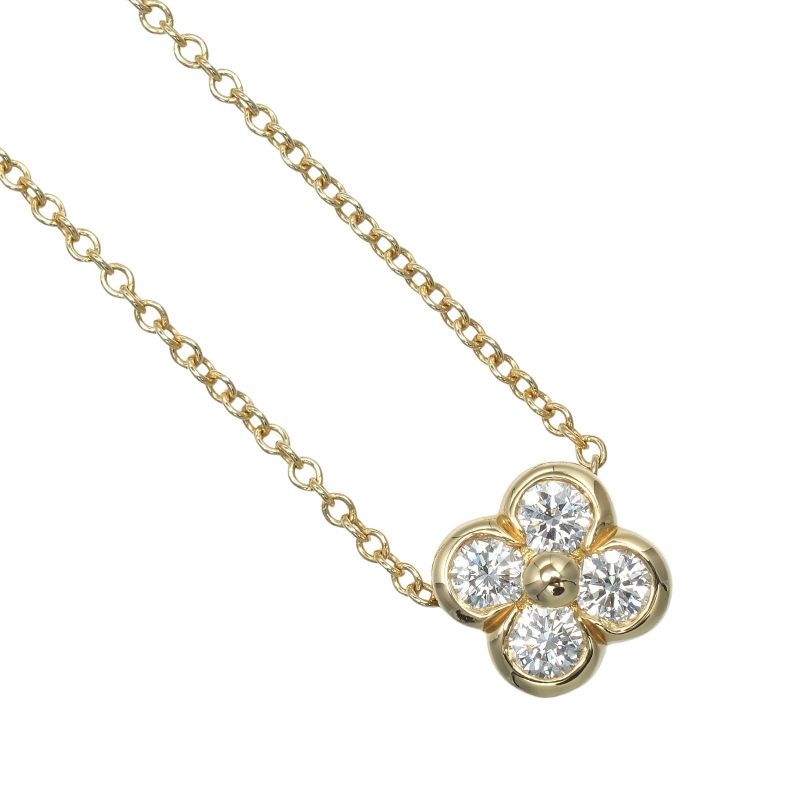 Tiffany & Co Bezel Set 18K Yellow Gold And Diamonds Ladies 2.38g Necklace