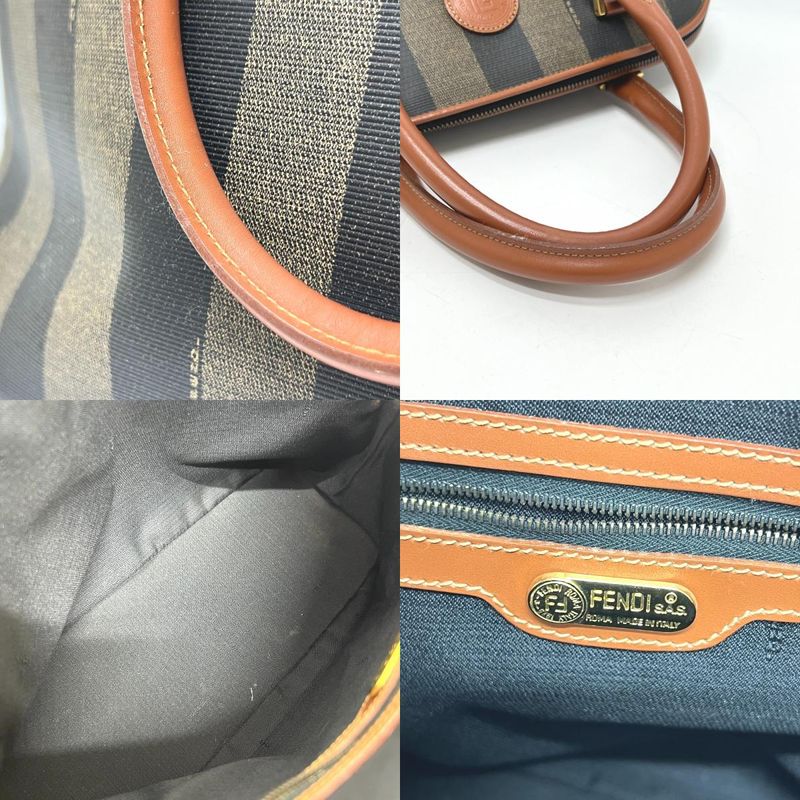 Fendi Handbag Pecan PVC Brown