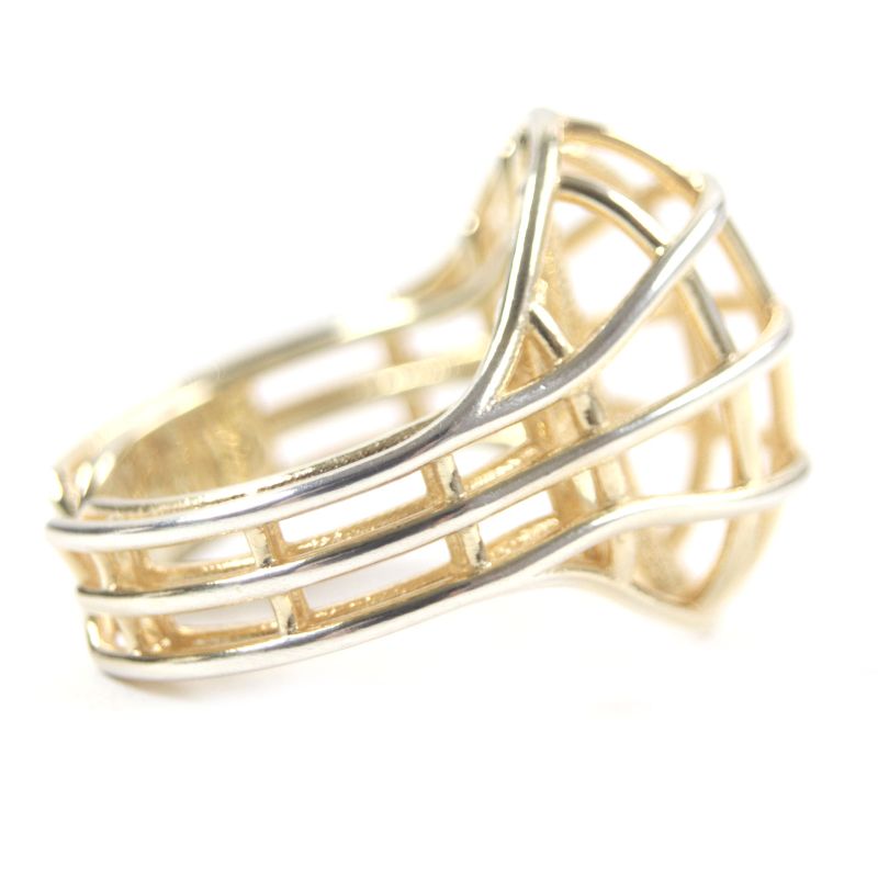  Bottega Veneta 707858 3D Wire Ring Ag925 Gold 13 With Box And