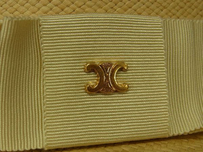 Celine Triomphe 100% Straw Medium Fold Over Hat Size Indicated 56 Beige At5931