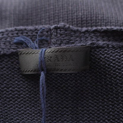 Prada 100% Silk Long Sleeve Cardigan Top Navy 44