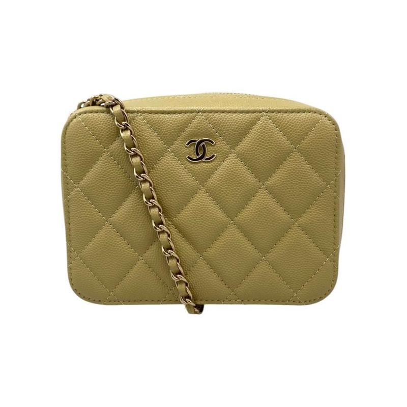 Chanel Shoulder Bag Mini Camera Bag Ap2426 Matelasse Caviar Skin Coco Mark