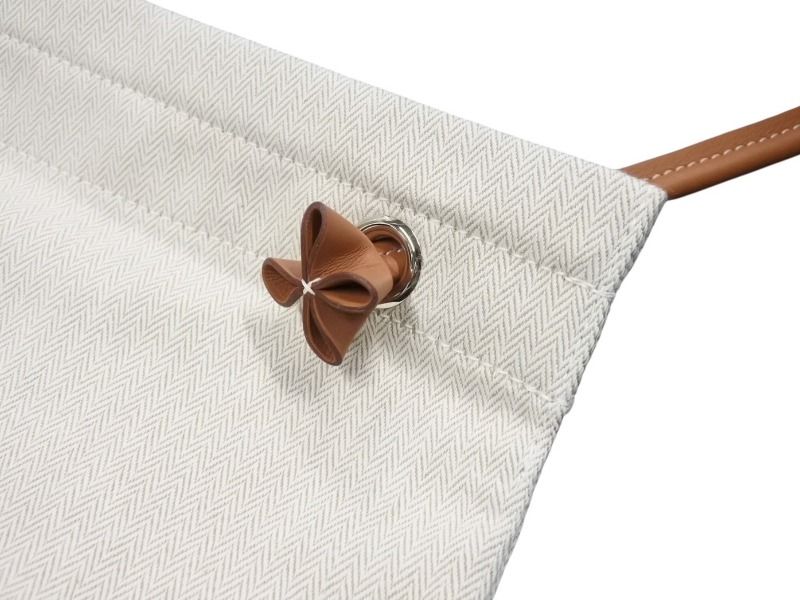 Hermes Aline MM Shoulder Bag H Plume Canvas Ivory Brown — view 7