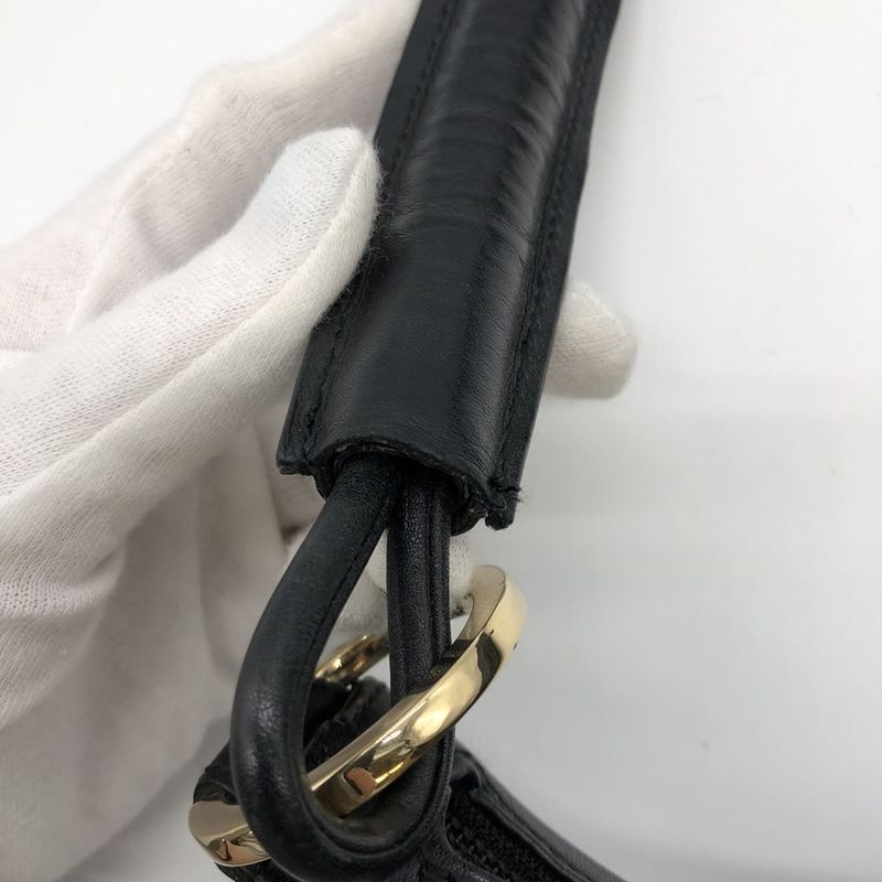 Gucci 001 4157 Shoulder Bag One Shoulder Canvas Leather Black Ladies Men