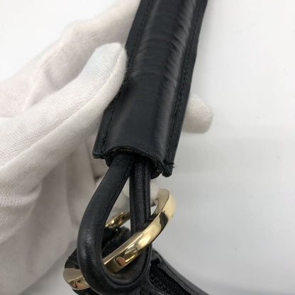 Gucci 001 4157 Shoulder Bag One Shoulder Canvas Leather Black Ladies Men