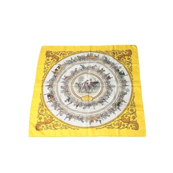 Hermes Carre 90 Carre 90 Scarf Ron Chien Walk To Scarf Hermes Yellow