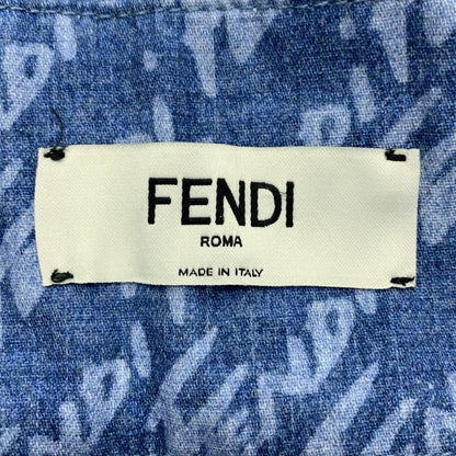 Fendi - Logo Zucca Zip Shorts - 40 - Blue - Women's