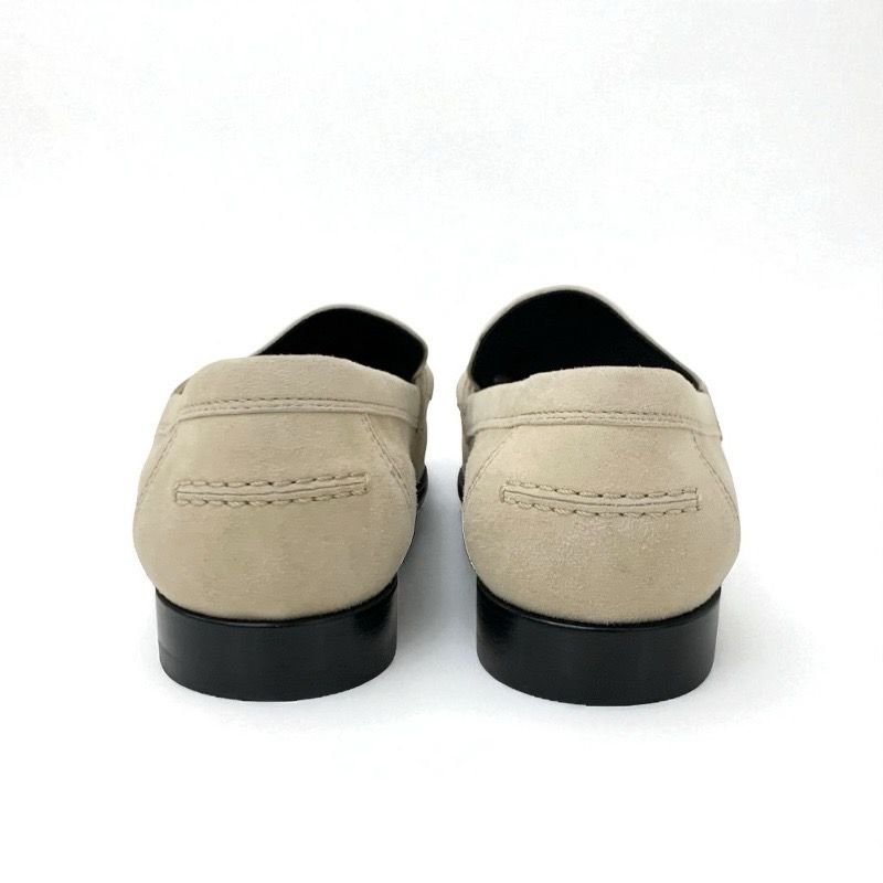 Hermes D'esting Loafers Leather Shoes Leather Beige Gold Kelly Hardware