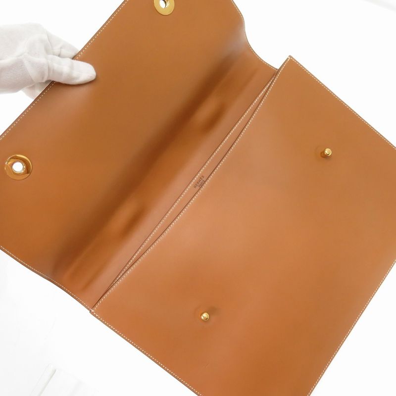 Hermes Danube 38 Chamonix Natural Briefcase 0V Piano Vintage Business Bag