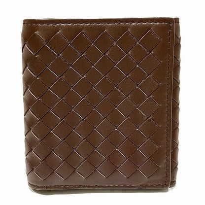 Bottega Veneta Intrecciato Dark Brown Trifold Wallet Unisex